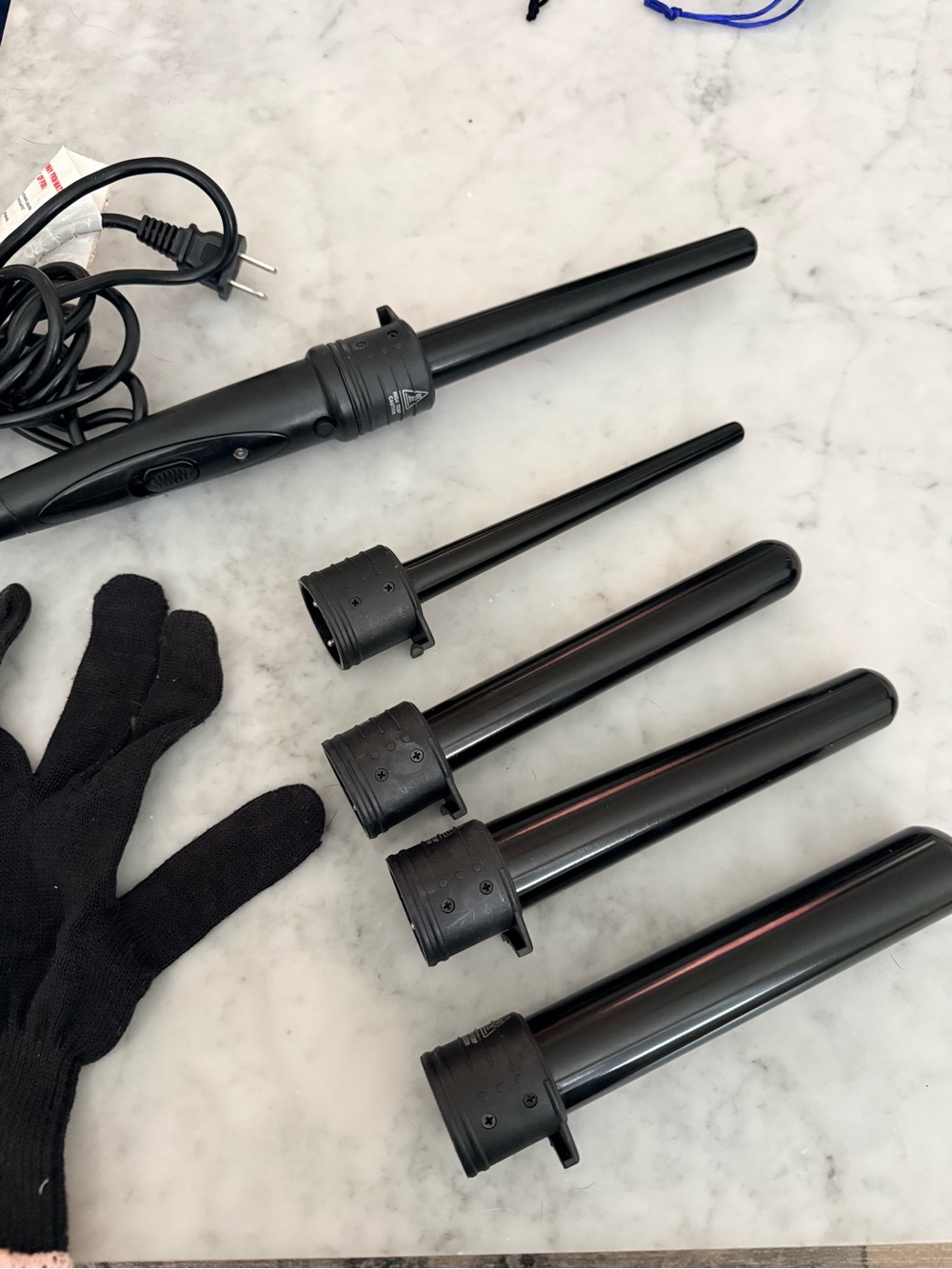 Black Interchangeable Hair Wand Set with Glove